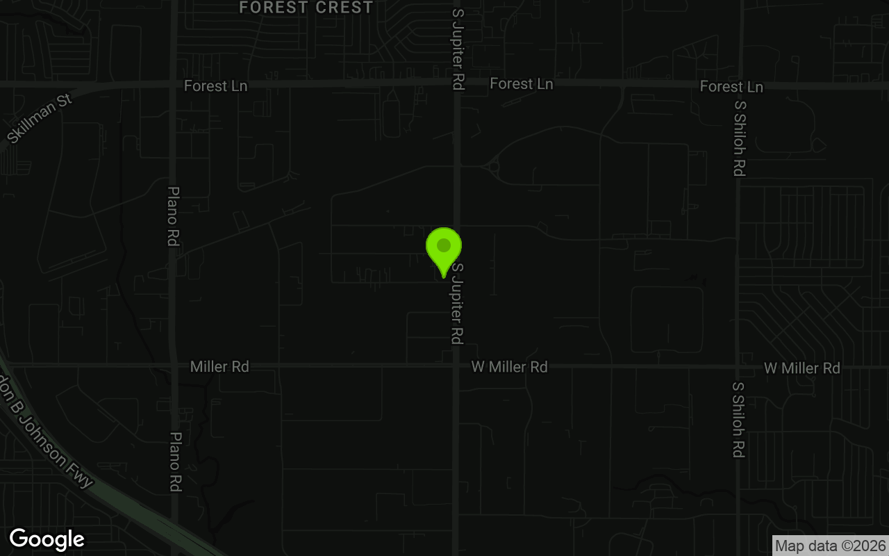 Map to Jotech Motorsports, 3513 Dividend Dr, Garland, TX 75042