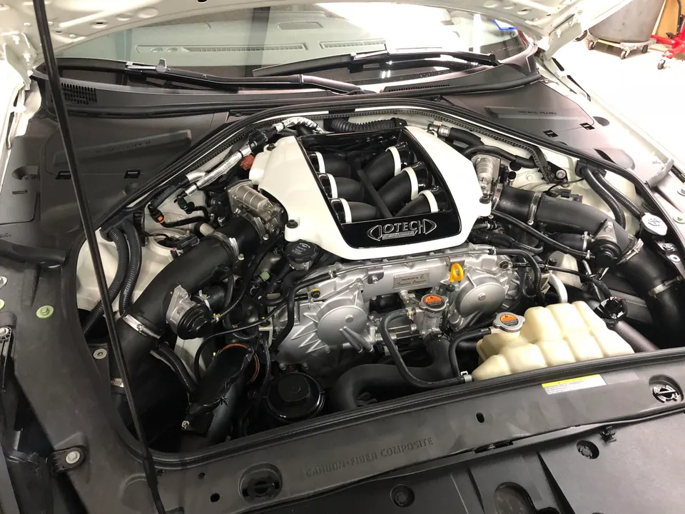 Jotech Motorsports custom intake manifold and engine bay of a high-performance Nissan GT-R.