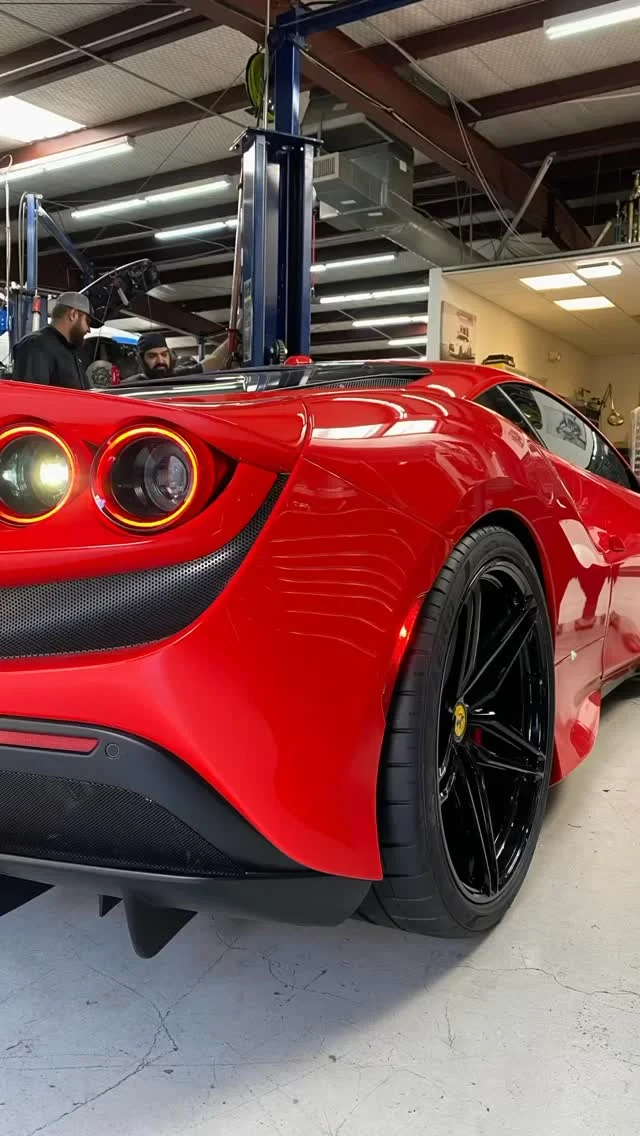 Ben’s red-hot F8 turned up a notch with 🔥 Boden titanium exhaust, Novitec sprin