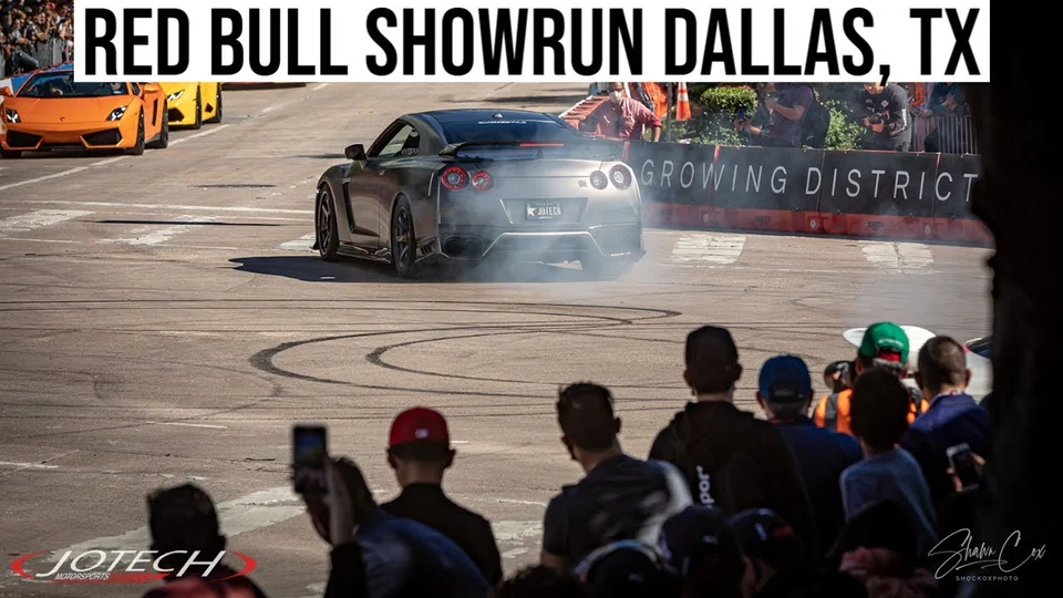 SHREDDING TIRES in a 1800HP GTR in Downtown Dallas for Red Bull ShowRun