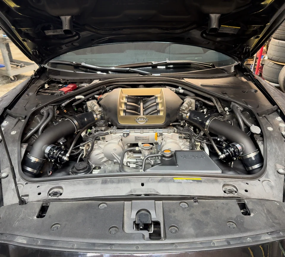 Your Alpha GTR Induction Kit and Alpha GTR Replacement Front Mount Intercooler are now installed.