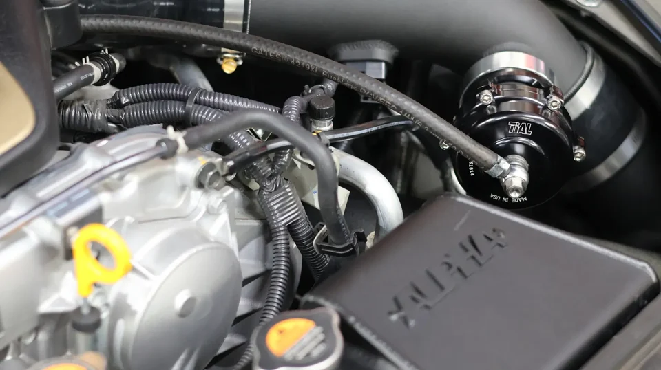 Your new TIAL Q BLOW OFF VALVE (BLACK) with a 10 PSI spring is now installed.